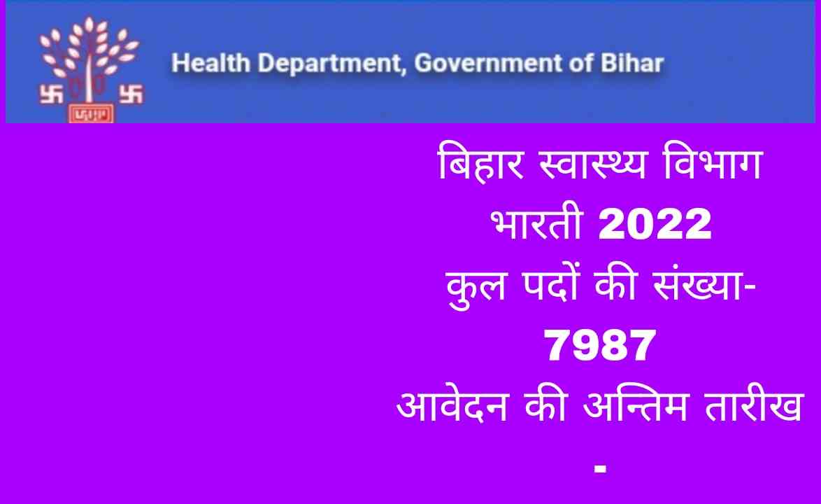 Bihar health department vacancy 2022